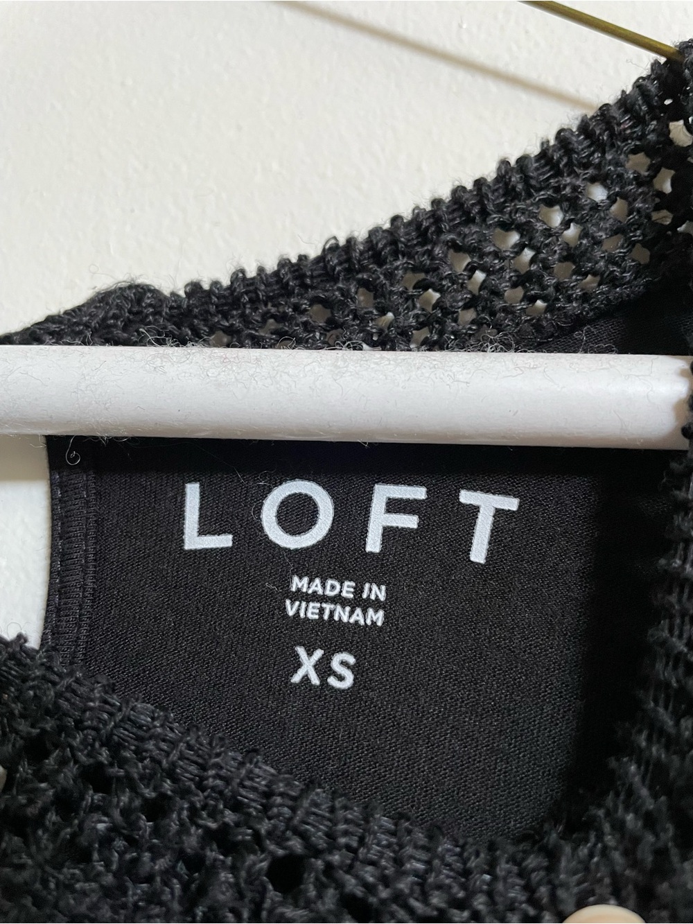 LOFT Crochet Black Sleeveless Top XS - Picture 4 of 7